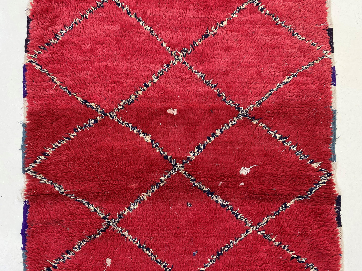 Moroccan red diamond rug 4x6, vintage Berber area rug.