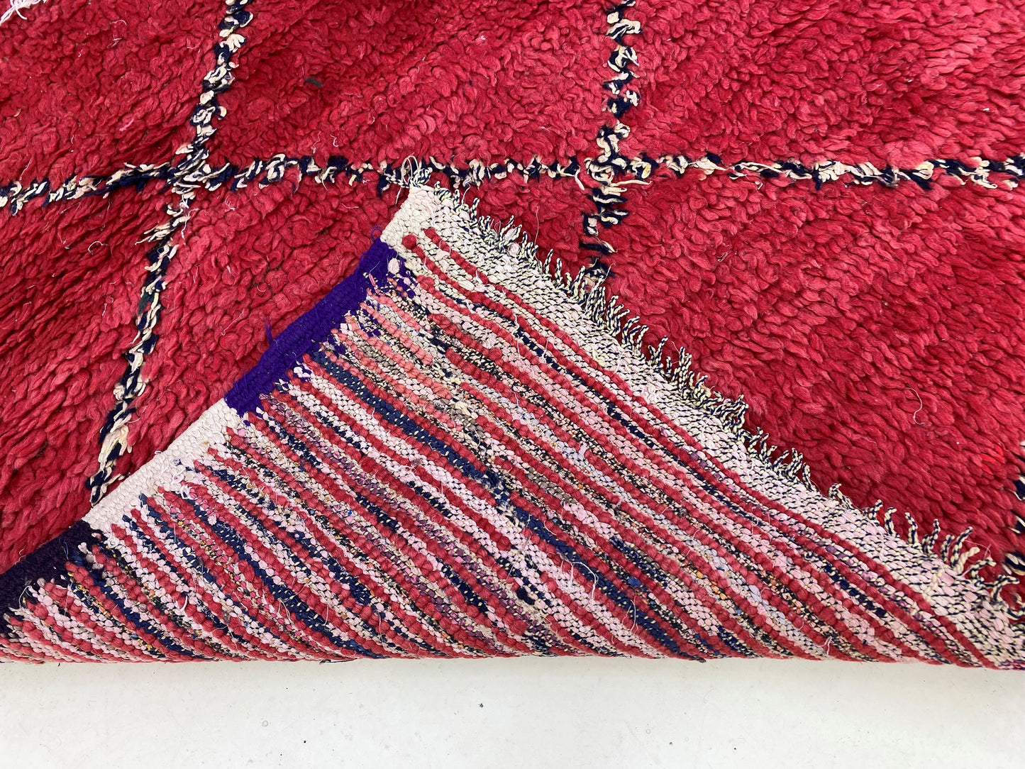 Moroccan red diamond rug 4x6, vintage Berber area rug.
