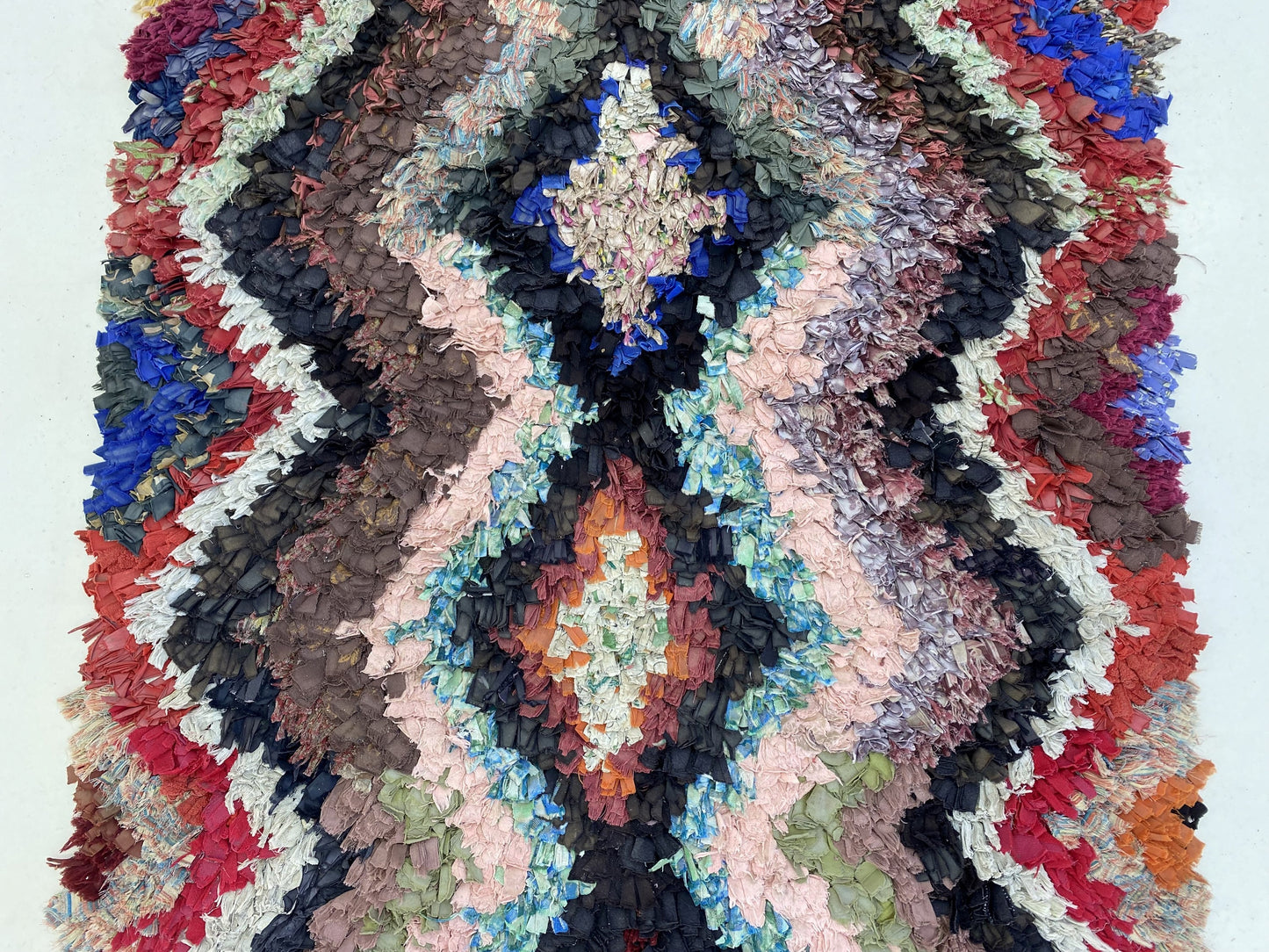 Moroccan Boucherouite striped area rug 4x8 ft.