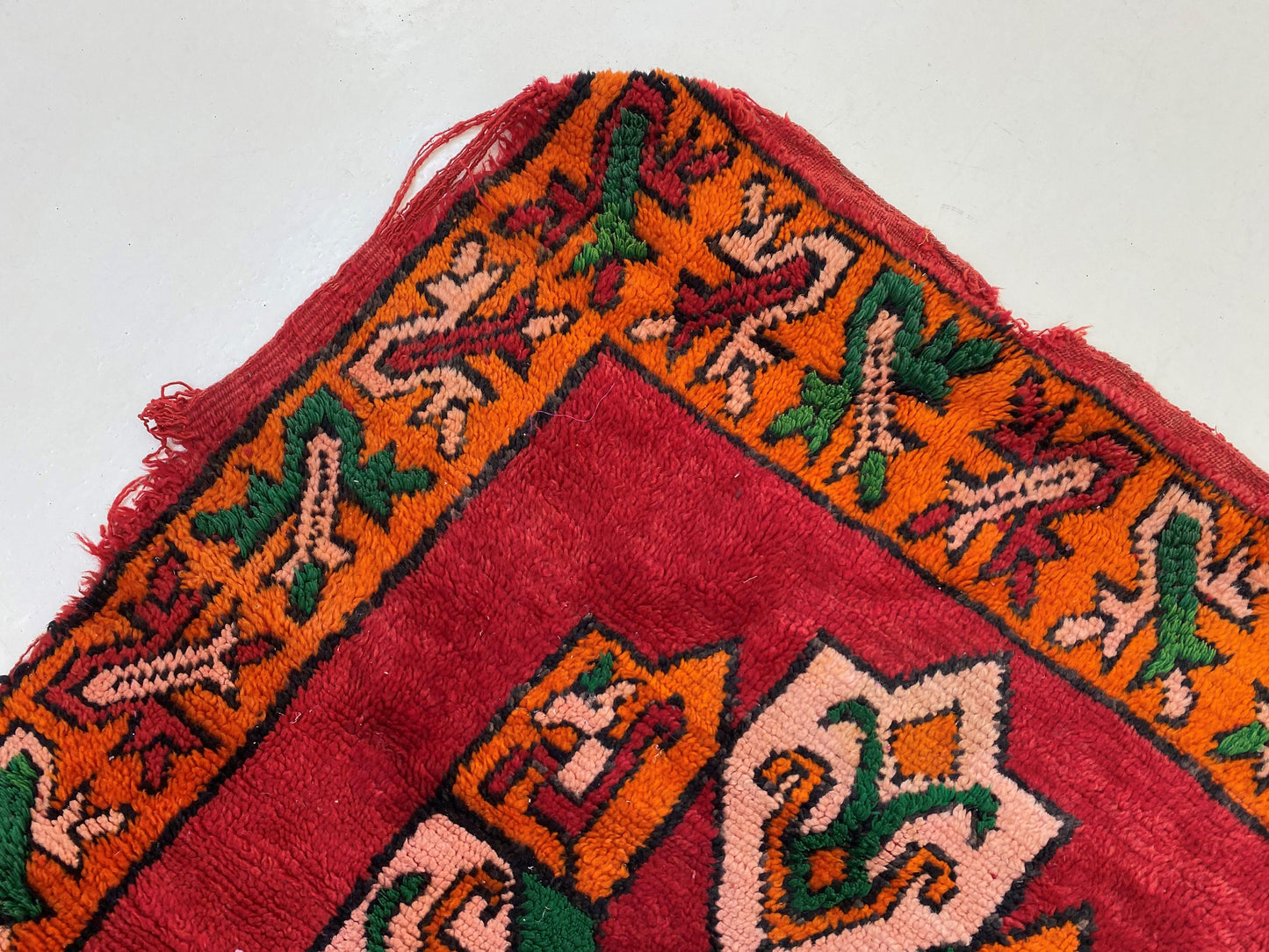 Moroccan colorful rug 4x7, Vintage Berber area rug.