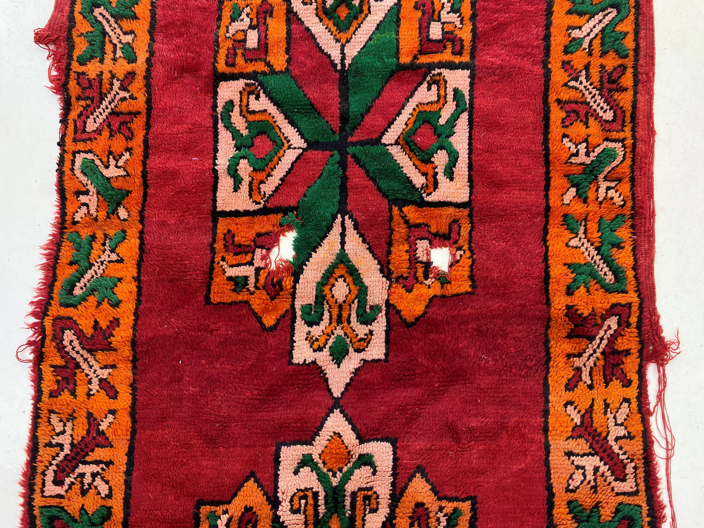 Moroccan colorful rug 4x7, Vintage Berber area rug.