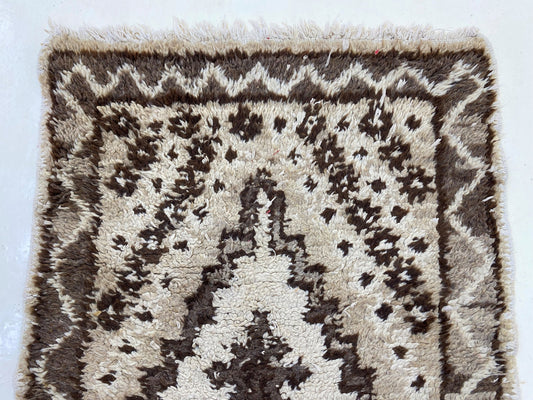 Vintage Moroccan rug 3x6, small Berber area rug.