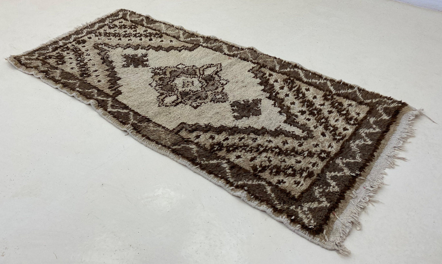 Vintage Moroccan rug 3x6, small Berber area rug.