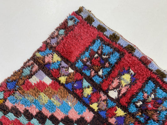 Moroccan woven vintage runner rug 3x7 ft.