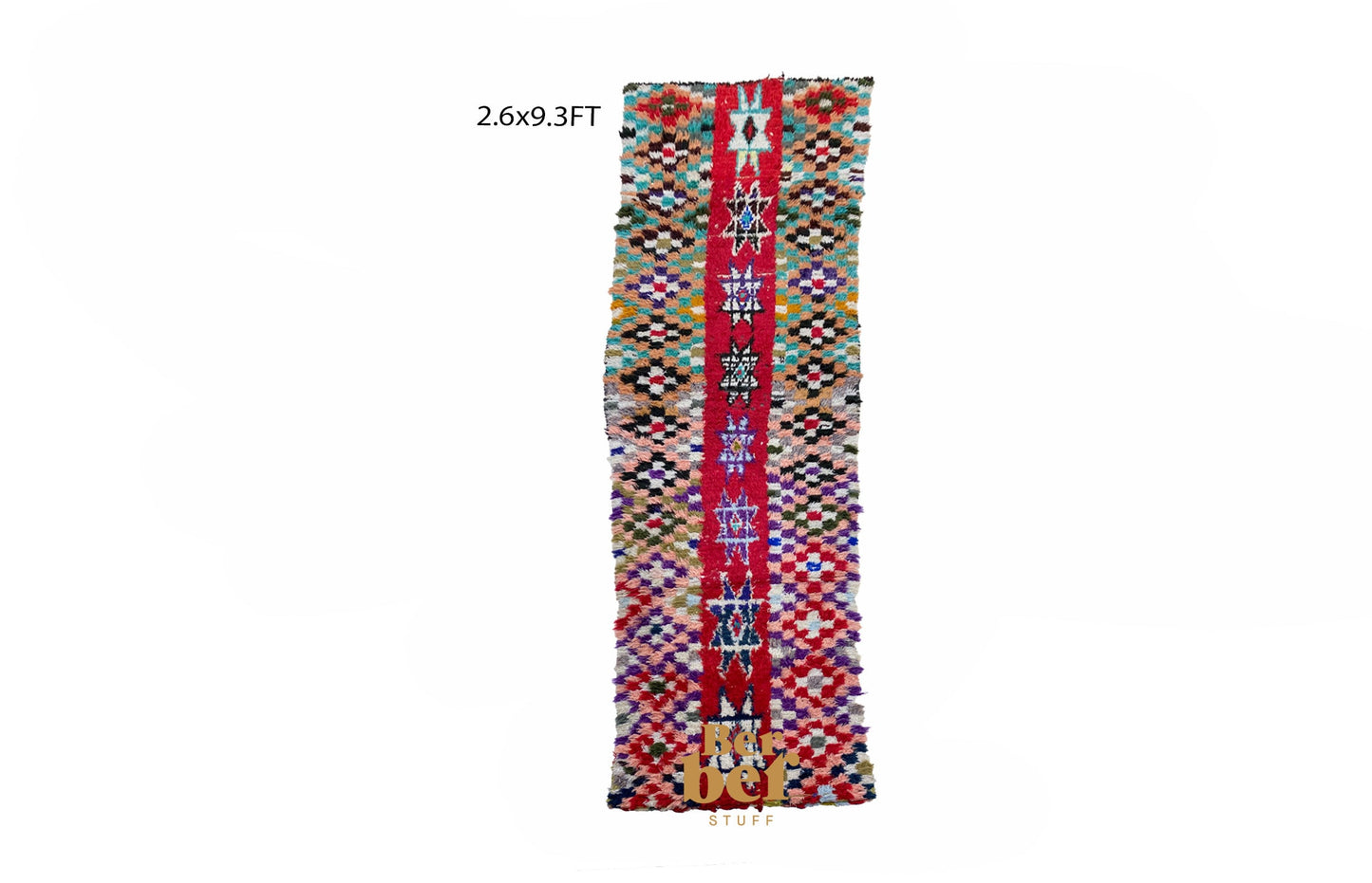 Vintage Moroccan Colorful Runner Rug 3x9.