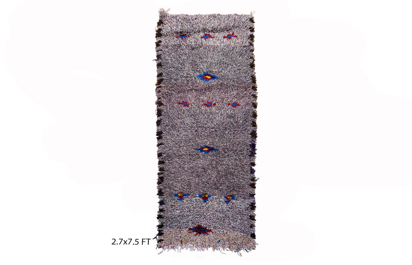 Unique Vintage Moroccan Woven Runner Rug 3x8.