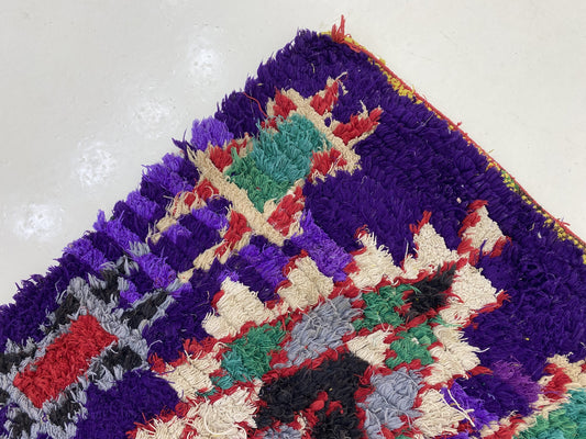 Tapis de couloir marocain vintage étroit et coloré 2x8.