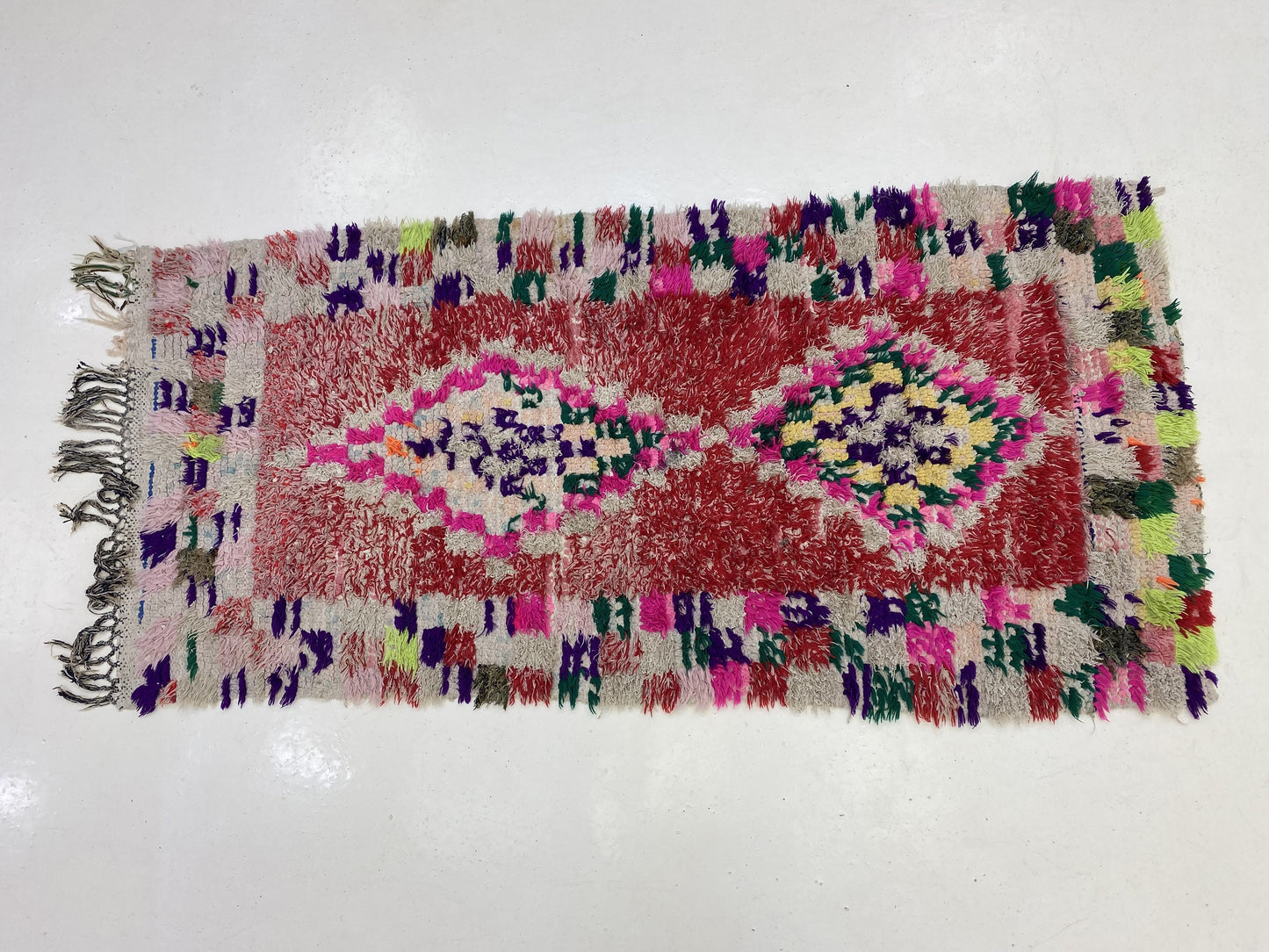 Tapis de couloir tissé marocain vintage Boho 3x6.