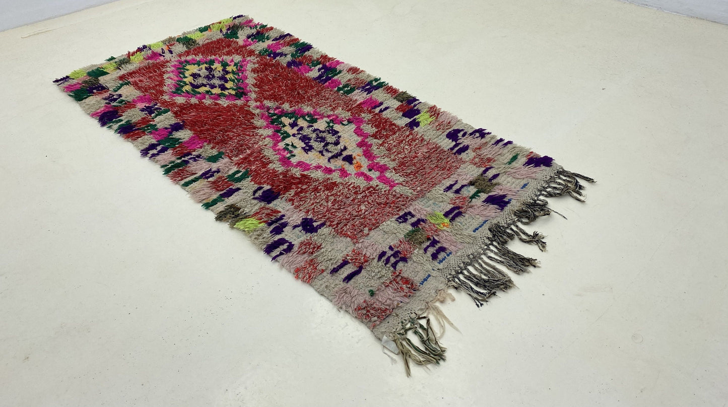 Vintage Moroccan Woven Boho Runner Rug 3x6.