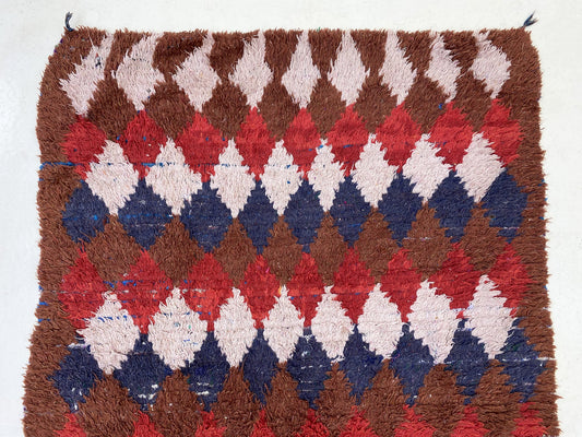 Moroccan Vintage Diamond Boho Area Rug 4x7 .