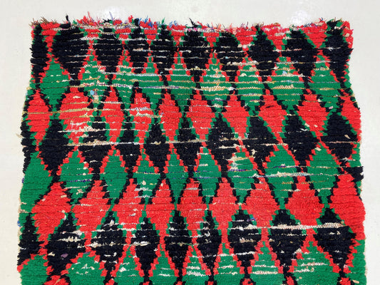 Small diamond 3.5x6 rug, Moroccan colorful area rugs.