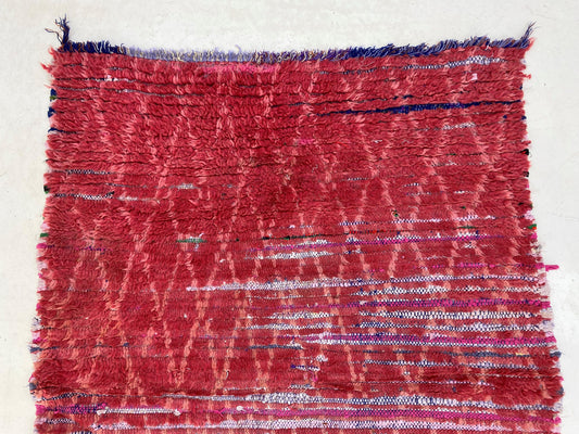 Moroccan runner, Berber vintage grid runner rug 3x6.5.