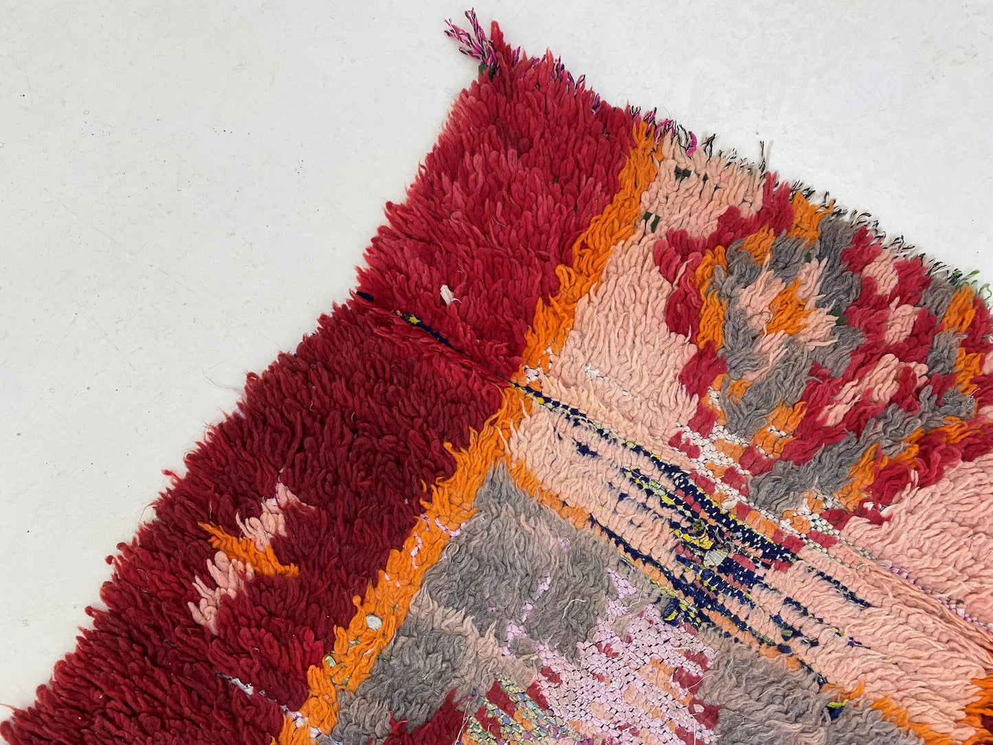 Diamond runner, Moroccan vintage colorful rug runner 3x7.