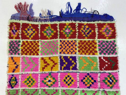 Tapis de couloir marocain coloré 2,5x6, petit tapis de salle de bain.