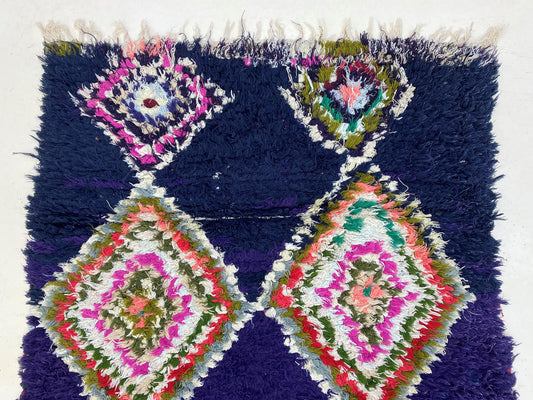 Colorful diamond 3x8 runner rugs, Narrow Moroccan runner rug.