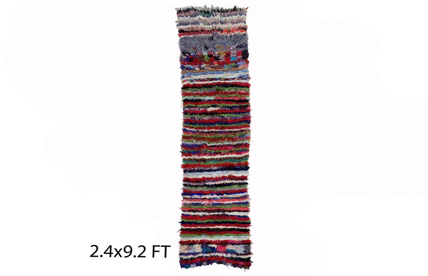 Narrow colorful striped rug runner,narrow Moroccan 2x9 runner rug.