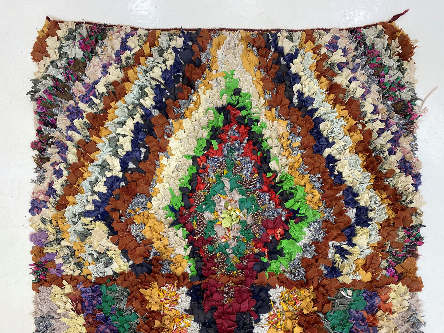 3x6 vintage Berber area rug, diamond Moroccan rugs.