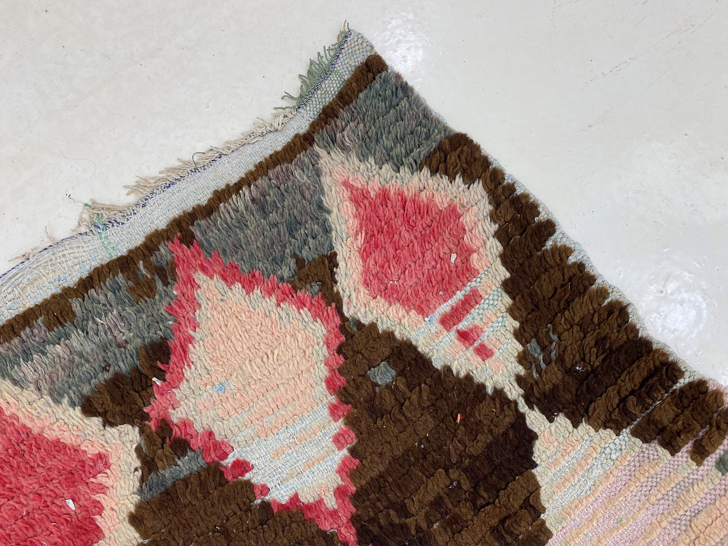 Diamond runner, Moroccan colorful runner rug 3x7.5.