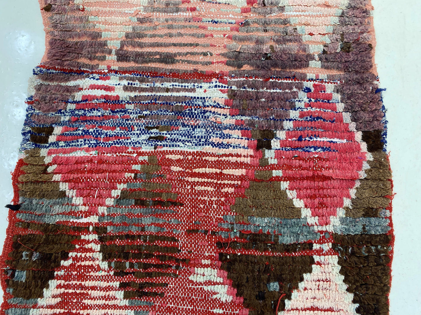 Diamond runner, Moroccan colorful runner rug 3x7.5.