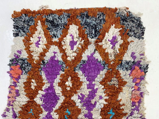 Petit tapis marocain 2x6, long tapis vintage.