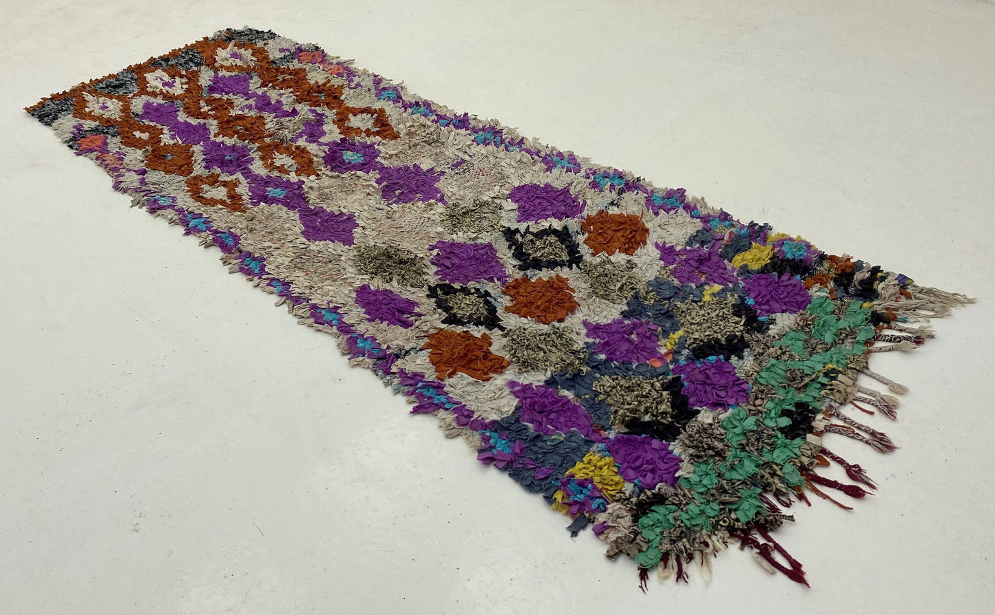 Petit tapis marocain 2x6, long tapis vintage.