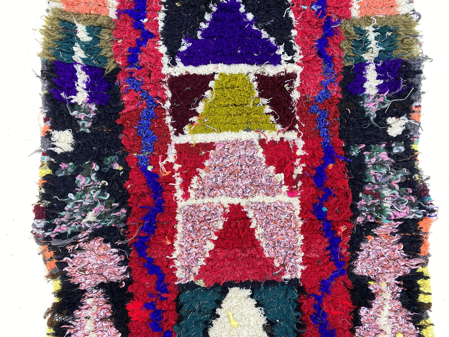 Long colorful Moroccan 2x9 runner rug, vintage Berber rug runner.