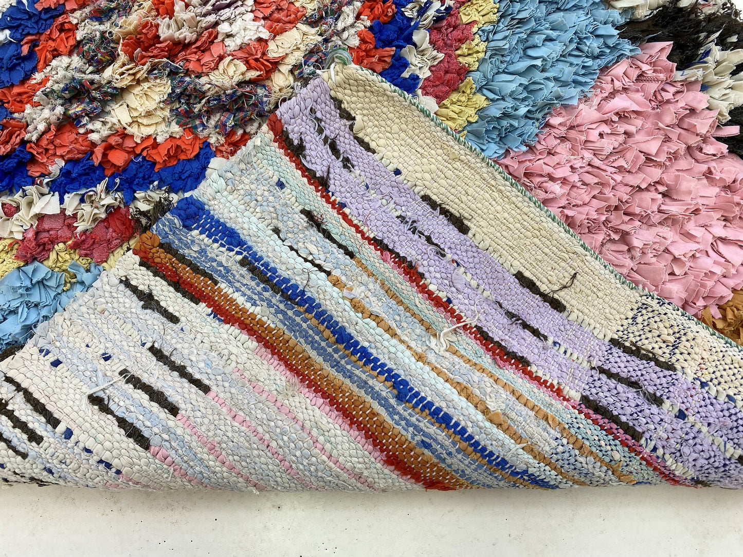 Long Moroccan Multi color 2x9 runner rug, vintage Berber rug runner.