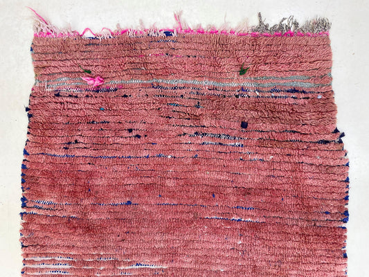 Berber solid pink 3x9 runner rug, long Moroccan rug runner.