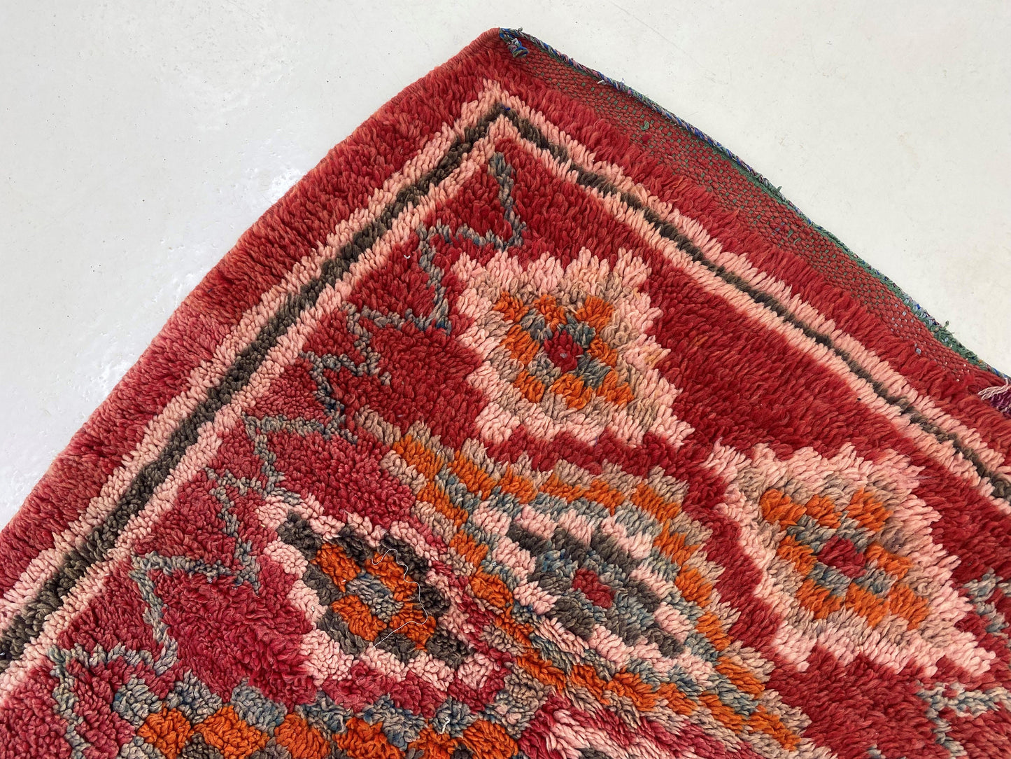 Long Moroccan 3x7 runner rug, vintage Berber rug runner.