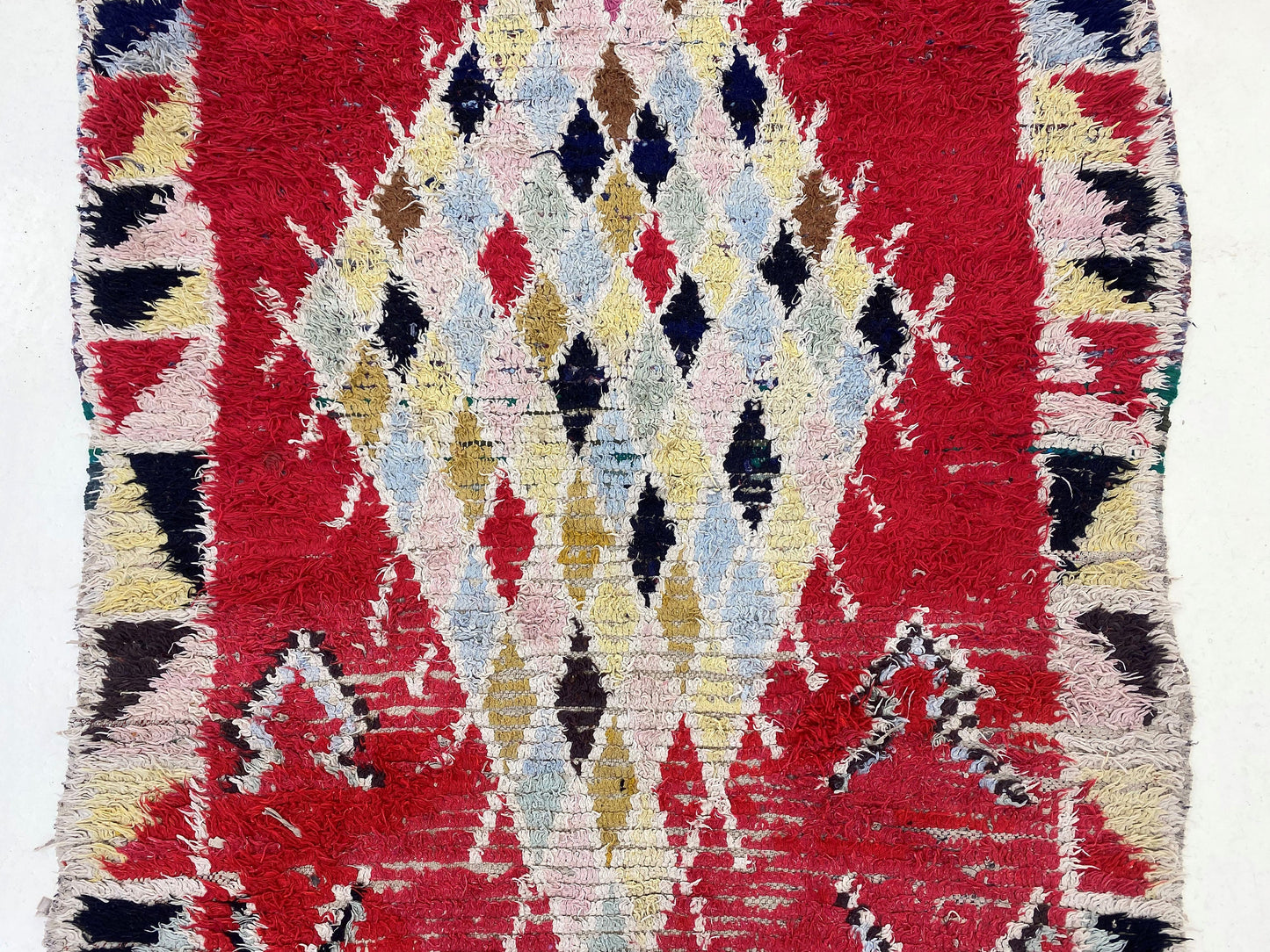4x8 Moroccan unique runner rugs, vintage Berber rug runner.