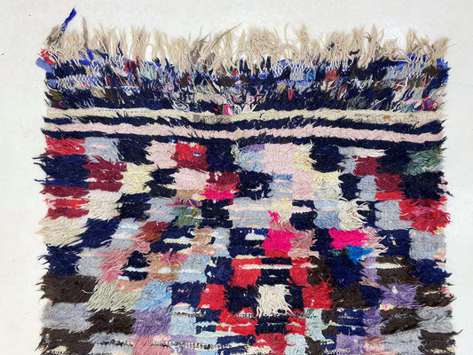 Colorful berber runner rug 3x8, Moroccan vintage rug runner.