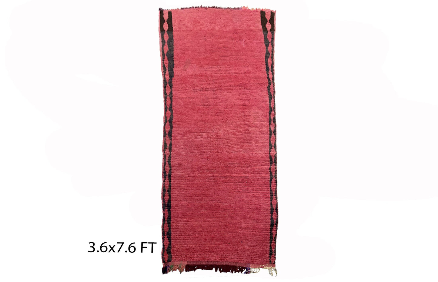 Long Moroccan red rug 8x4, vintage Berber area rugs.