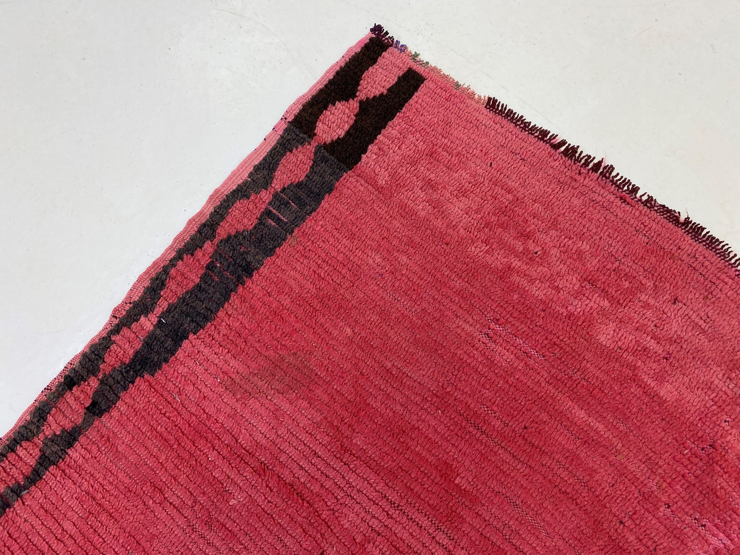 Long Moroccan red rug 8x4, vintage Berber area rugs.
