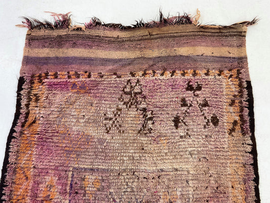 Moroccan faded area 5x7.5 rug, vintage purple rugs.