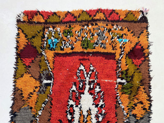 Tapis marocain coloré 3x6, tapis berbères vintage.