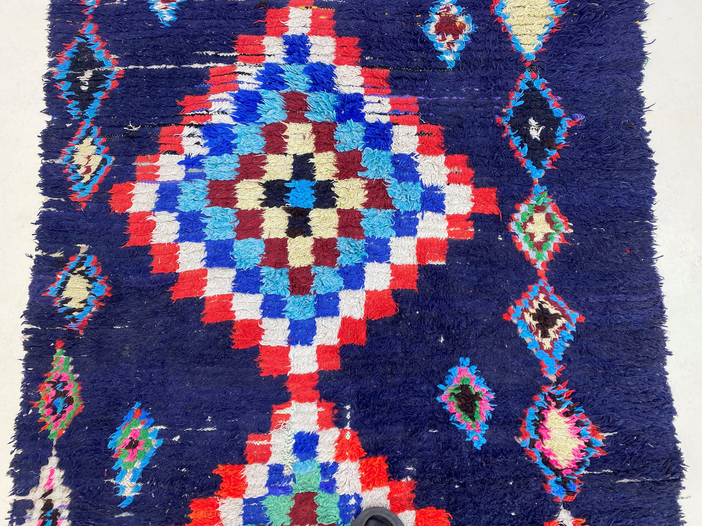 Large diamond Moroccan rug 5x11, vintage colorful area rugs.