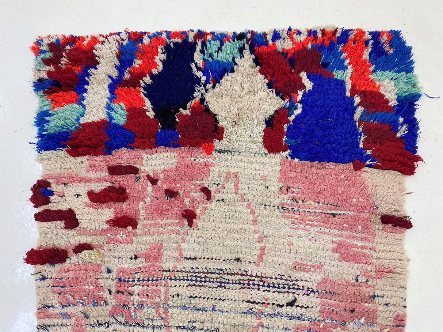Moroccan vintage runner rug 3x8, Long Berber rug runner.