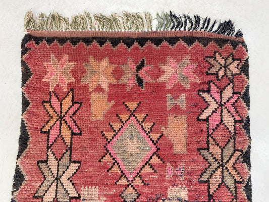 Moroccan Diamond rug runner 3x10, Narrow Berber runner rugs.