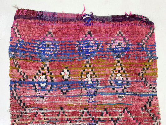 Tapis de couloir long et usé vintage 3x8, tapis de couloir berbère marocain.