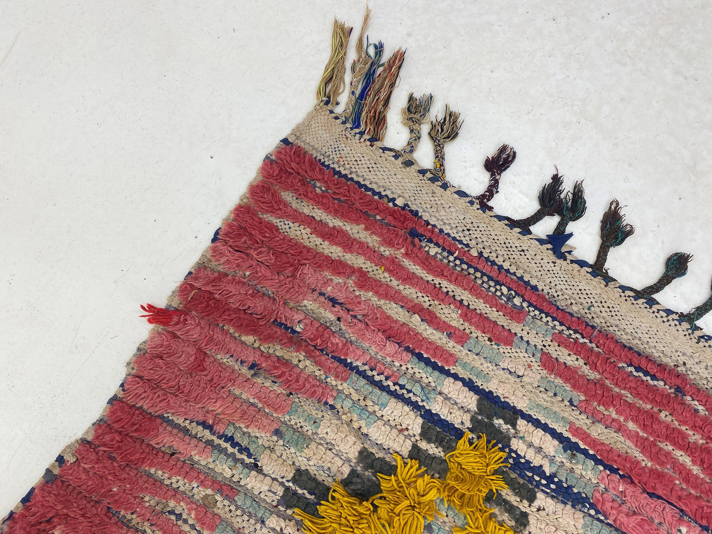 Diamond Berber rug runner 3x9.5, Vintage colorful runner rug.