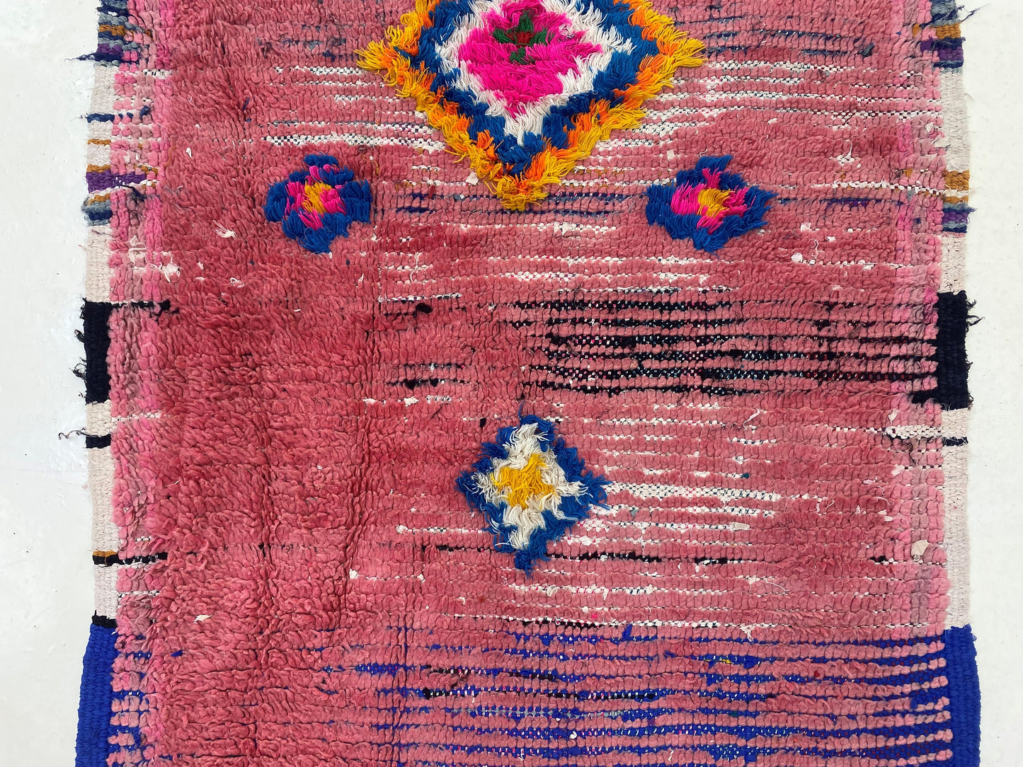 Narrow Moroccan runner rugs 9x4, Berber vintage rug runner.