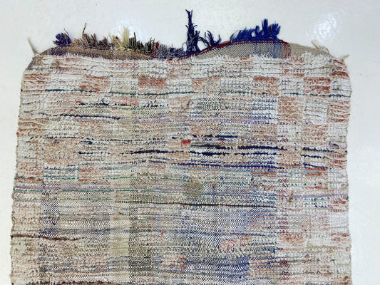 Tapis de couloir vintage à carreaux 3x8, tapis de couloir berbère marocain.