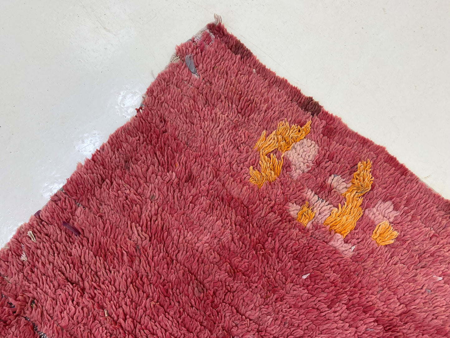 Solid faded red runner rug 3x9 , Moroccan vintage rug runner.