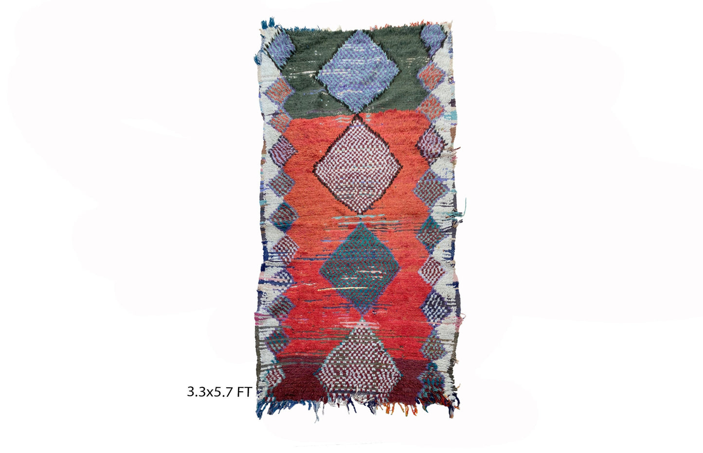Vintage Diamond Moroccan Runner Rug 3x6.