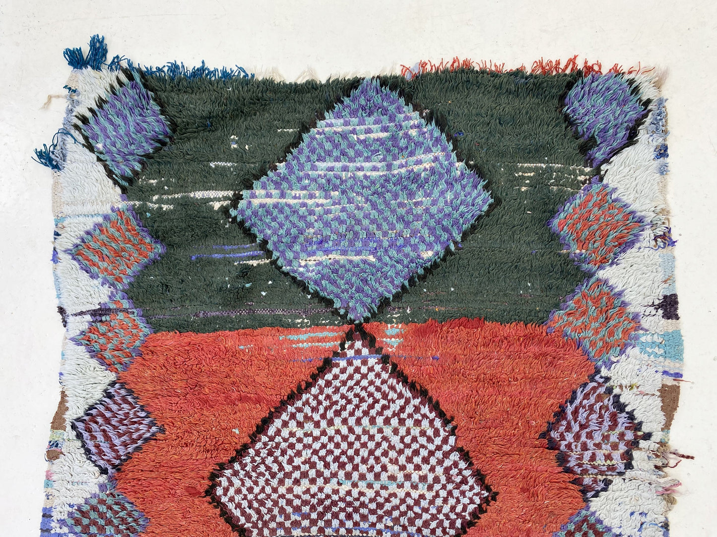 Vintage Diamond Moroccan Runner Rug 3x6.