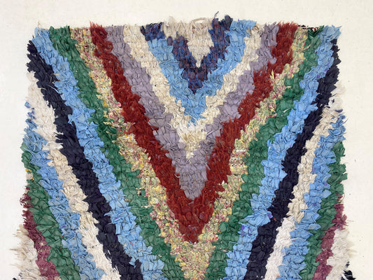 Long Moroccan runner rug 3x8 FT, colorful Berber rug runner.