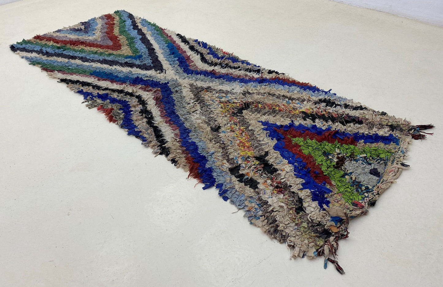Long Moroccan runner rug 3x8 FT, colorful Berber rug runner.