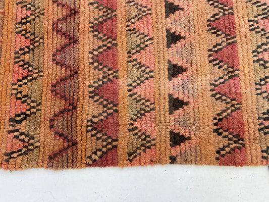 Moroccan Wool Vintage Woven Runner Rug 4x8.