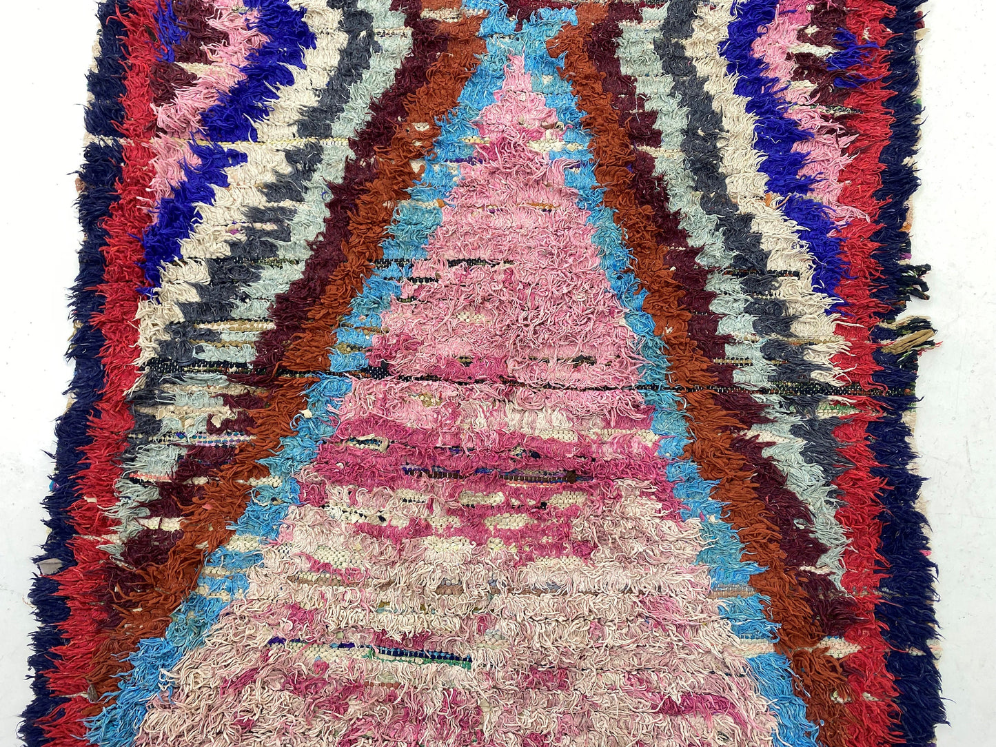 Moroccan vintage runner rug 4x10, handwoven woven rug runner.
