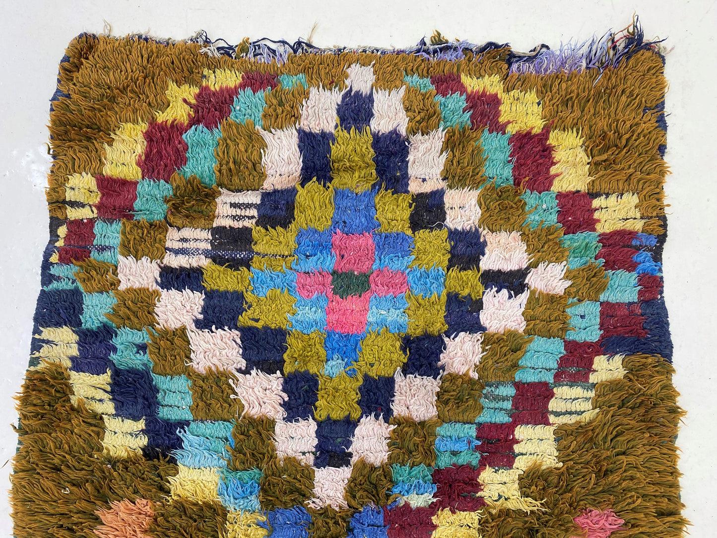 Moroccan vintage runner rug 3x6, handwoven boho runner rug.